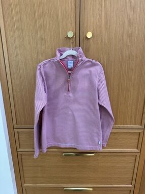 bella bliss Pink Striped Quarter-Zip Pullover, Size 10